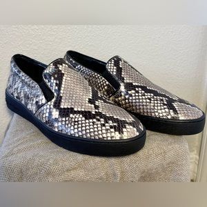 MK Michael Kors Embossed Leather Snake Skin Slip-On Sneakers